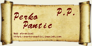 Perko Pantić vizit kartica